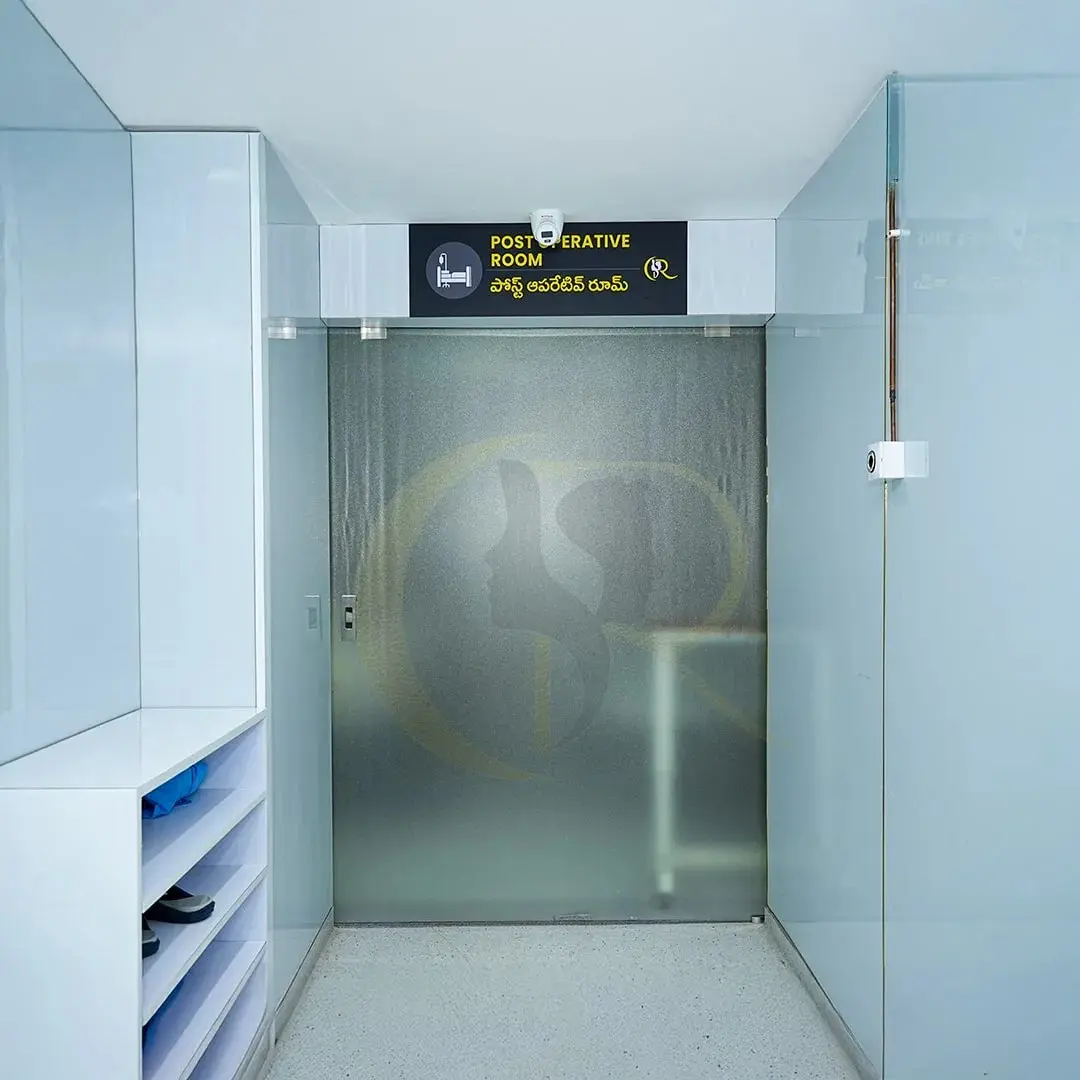 Secure entry doors leading to the sterile Post-Operative Recovery room